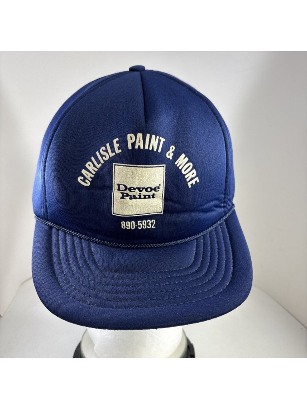 Vintage Devoe Paint Blue Nylon Rope Snapback Hat Cap Carlisle Paint & More